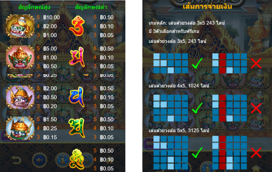 รีวิวเกมสล็อต Yak Thai PGSlot พีจีสล็อต เส้นการจ่ายเงิน